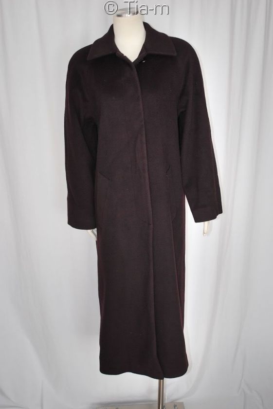 LARRY LEVINE PURPLE LONG WINTER WOOL COAT WOMEN SZ 8  