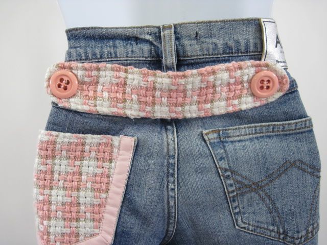 AMNESIA Denim Tweed Jeans Pants Size 42  