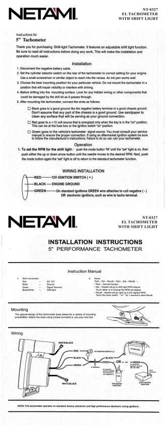 Netami Racing LED Techometer Shift Light Universal  