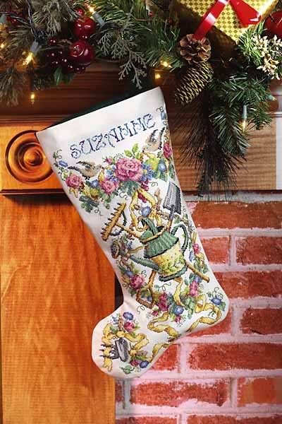   Ct Counted Cross Stitch Kit 23 0466 GARDENERS CHRISTMAS STOCKING Kit