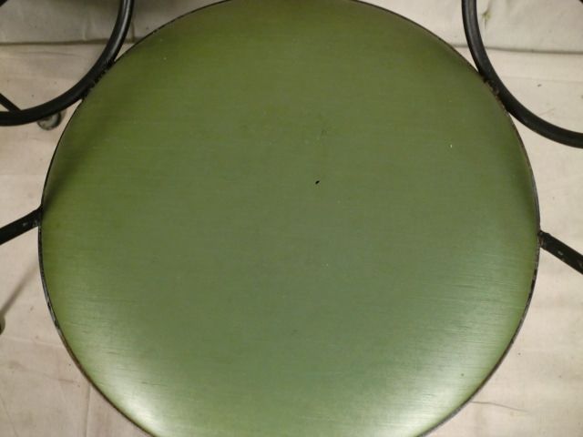 Pair Iron & Rush Decorative 1960s Patio Chairs (0563)r  