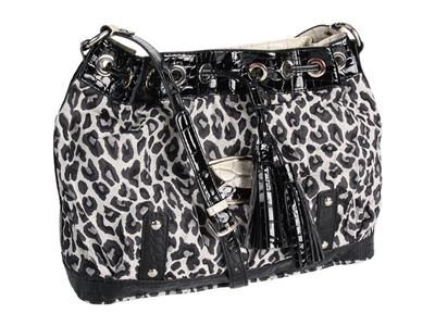 NEW GUESS B MARCIANO ZAMBIA LEOPARD ANIMAL PRINT DRAWSTRING CROSSBODY 