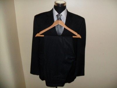 SUIT BY NEXT SUPER 110S PINSTRIPE BLACKS GOOD CON 46R 38WX31L GEN 