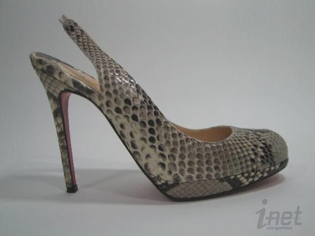   Louboutin Beige/Brown Python Snakeskin Pumps Heels Shoes Sz 7 $1275