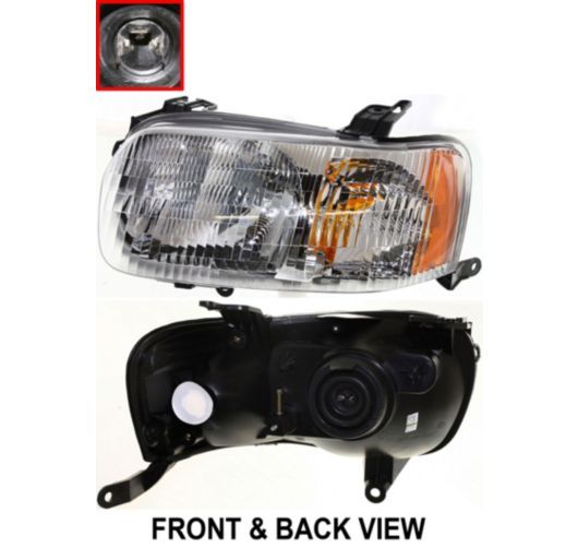 New Headlight Driver Side With Bulbs Clear lens Halogen LH Left Hand 