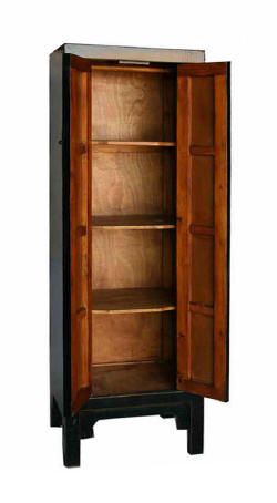 Chinese Black Narrow Moon Face Cabinet Armoire WK1372S  