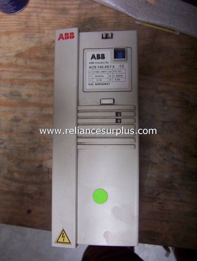 ABB ACS 3 HP, 460V drive P/N ACS 143 2K7 3  