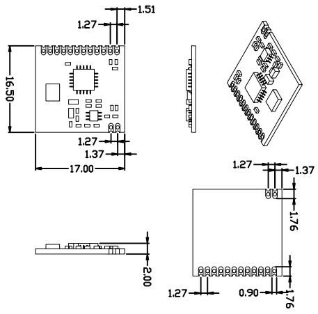 SI4432 433M wireless transceiver module Distance 1500M  