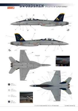 Jasmine Model 1/48 F/A 18F VFA 32 Swordsmen decal  