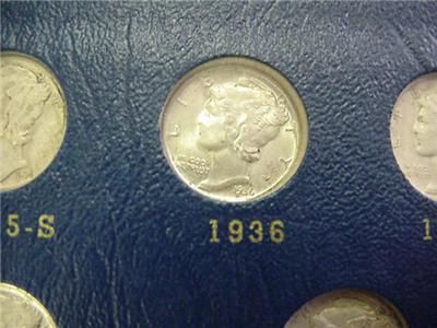 1916 1945 COMPLETE MERCURY DIME SET W/ 1921 1921 D BUT NO 1916 D, SOME 