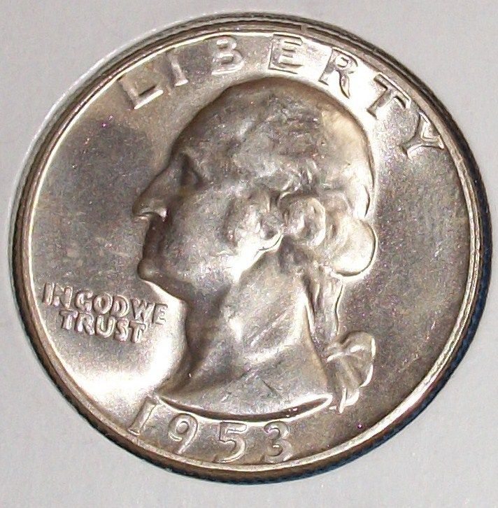 1953 S WASHINGTON QUARTER 90% SILVER STUNNING CHOICE BU GEM  