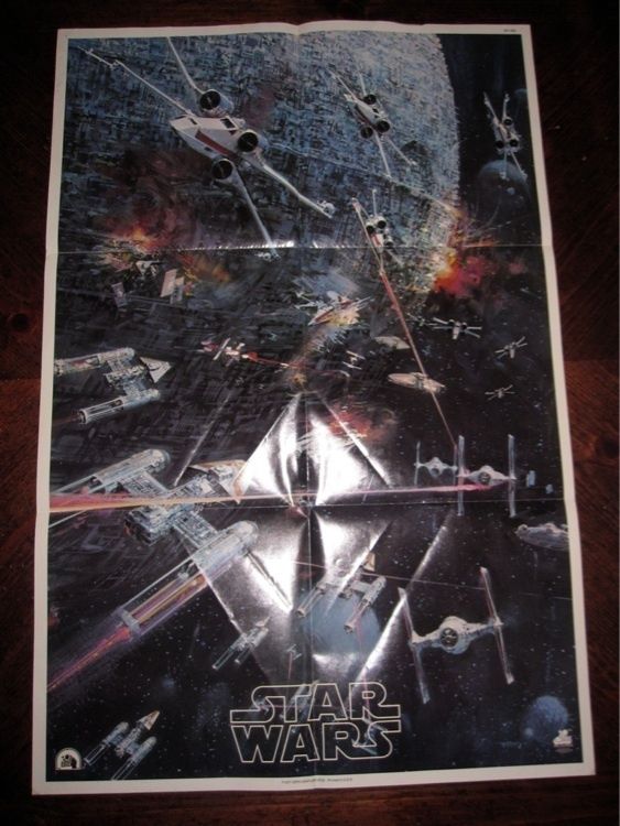 1977 Star Wars Movie Poster Theater Ad Folded 20th Century Fox 