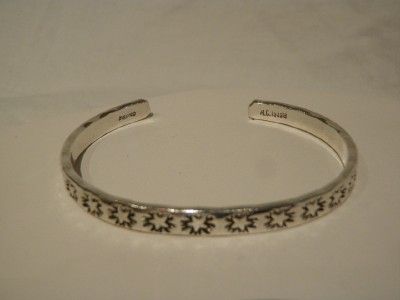   Silver Cuff Bracelet Stars by Navajo Silversmith MC Isasie 19g  