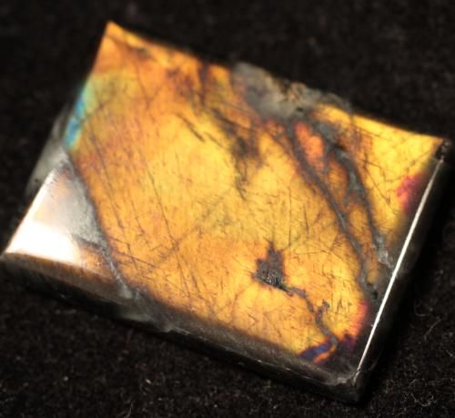 BRIGHT RARE YELLOW SPECTROLITE LABRADORITE CABOCHON  