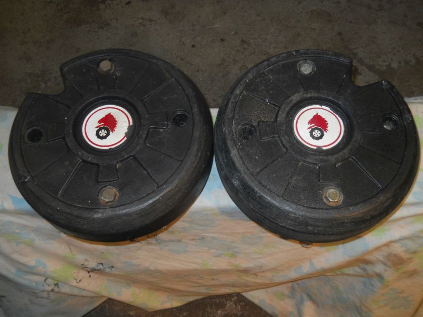 OFFICIAL WHEELHORSE, GARDEN TRACTOR WHEEL WEIGHTS, 40lbs each 80lbs 