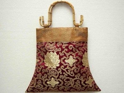 Ladys Silk Handbag/Purse ^_^Bamboo Handle^_^ YBS006c08  