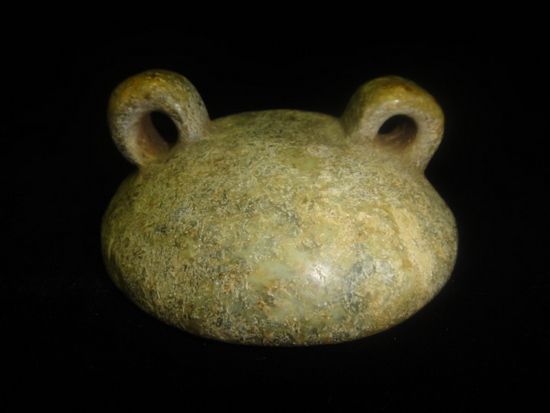 Yangshao Culture Jade pot with figure head design  