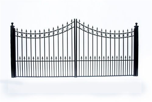 MOSCOW STYLE DUAL SWING GATE IRON DRIVEWAY GATES 12 FT  