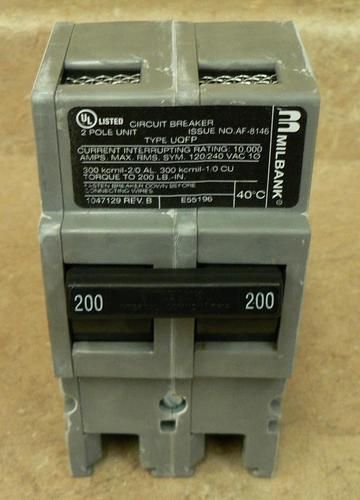 UQFP200 200A 2 POLE 120/240V MILBANK MAIN BREAKER  