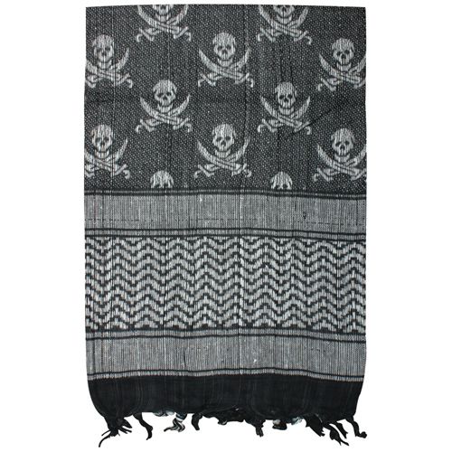 Black Skulls STYLISH TACTICAL SHEMAGH DESERT SCARF   Ghutrah, 43 x 41 