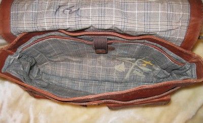 NEW FOSSIL COGNAC LEATHER DECKER MESSENGER BAG ORIGINAL RETAIL $228 