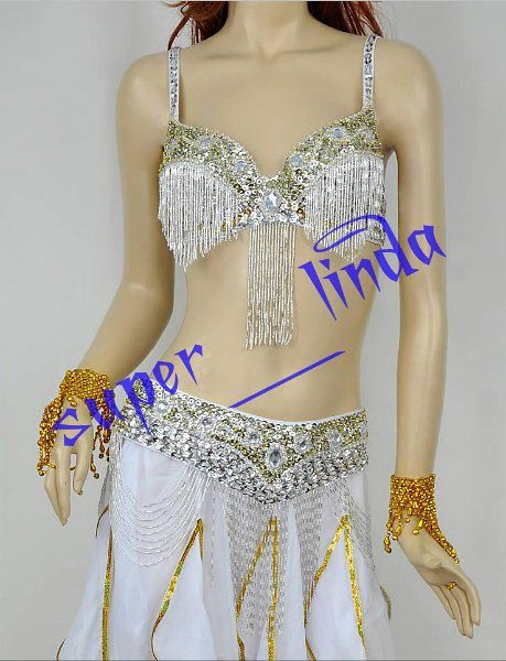 Hot Quality belly dance 2 pics costume bra&belt 6 color  