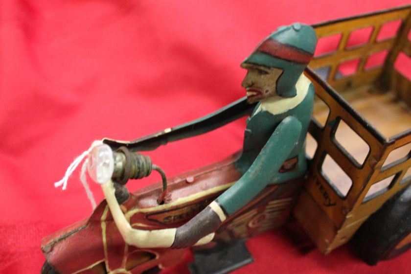MARX MAR VINTAGE TIN WIND UP SPEED BOY DELIVERY TOY  