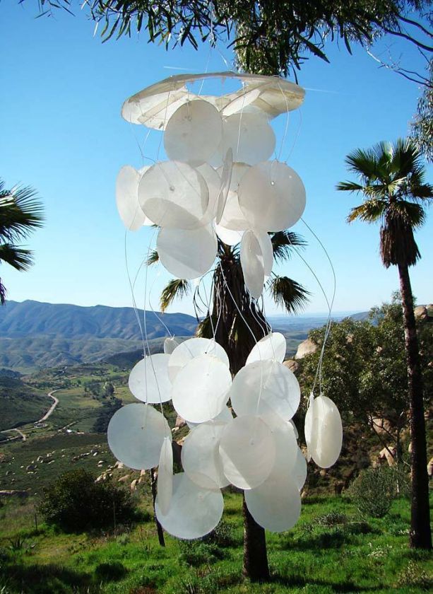 12MOON JELLYFISH WIND CHIME MADE W/CAPIZ SHELLS IN THE PHILIPPINES 