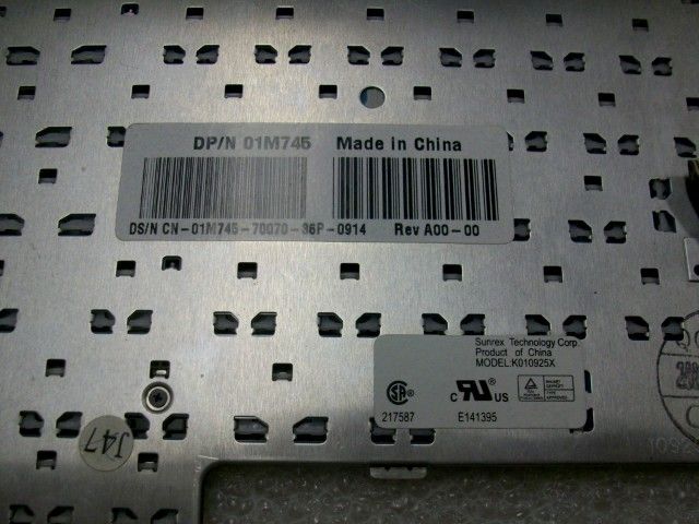 Dell Latitude D600 laptop Keyboard P/N 01M745  