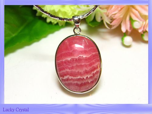 Lucky crystals Rhodochrosite Pendent K10811  