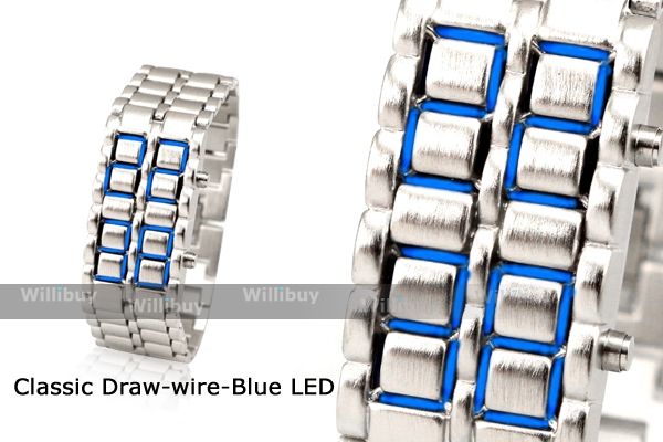   2012 Blue/Red LED Wristwatch/Watch Black/Silver/White Edition  