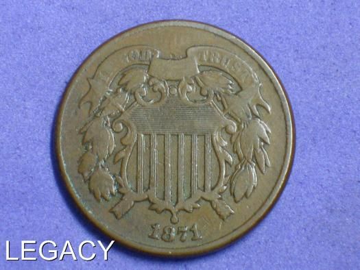 1871 U.S. 2 ¢ CENT PIECE SCARCE DATE 140 YEARS OLD (YP  