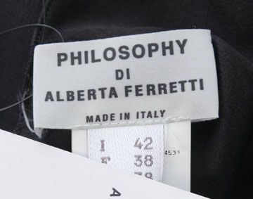 890 PHILOSOPHY DI ALBERTA FERRETTI BLACK SILK DRESS IT42 NWT  