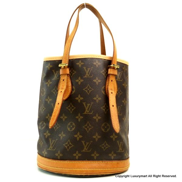 LOUIS VUITTON Monogram Bucket PM Tote Bag Handbag Purse 5258  