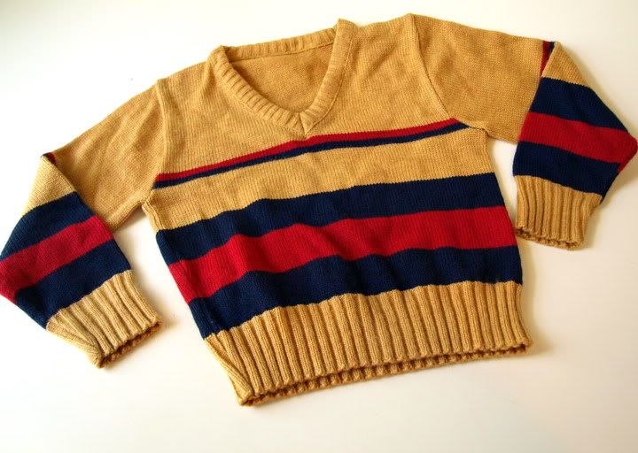 stretchy knit vintage 70s striped sweater feels like soft acrylic 