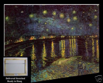 VAN GOGH STARRY NIGHT OVER RHONE RIVER CANVAS ART REPRO  