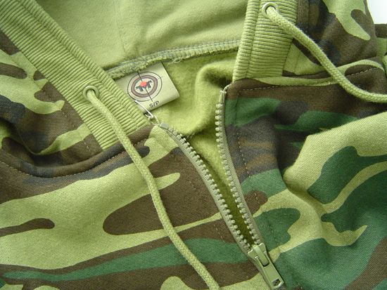 adult camouflage zip hoody green code a003