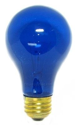 transparent blue 40 watt A19 light bulbs lamps, rated 3000 hours 130 