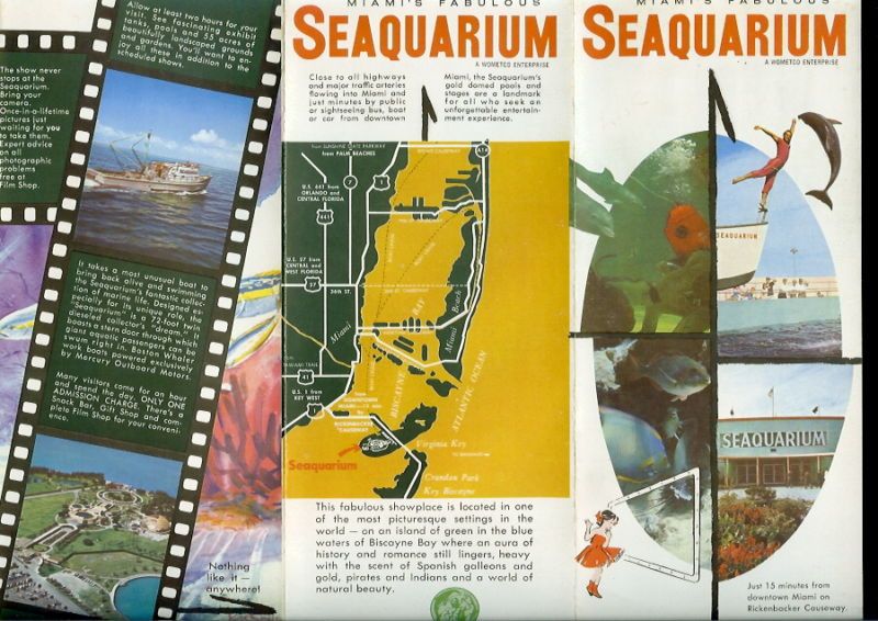 VINTAGE BROCHURE SEAQUARIUM OLD ATTRACTION MIAMI FL  