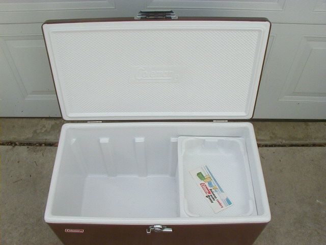 Vintage Brown Colossal 20 Gal Coleman Camping Cooler Ununsed in Box 