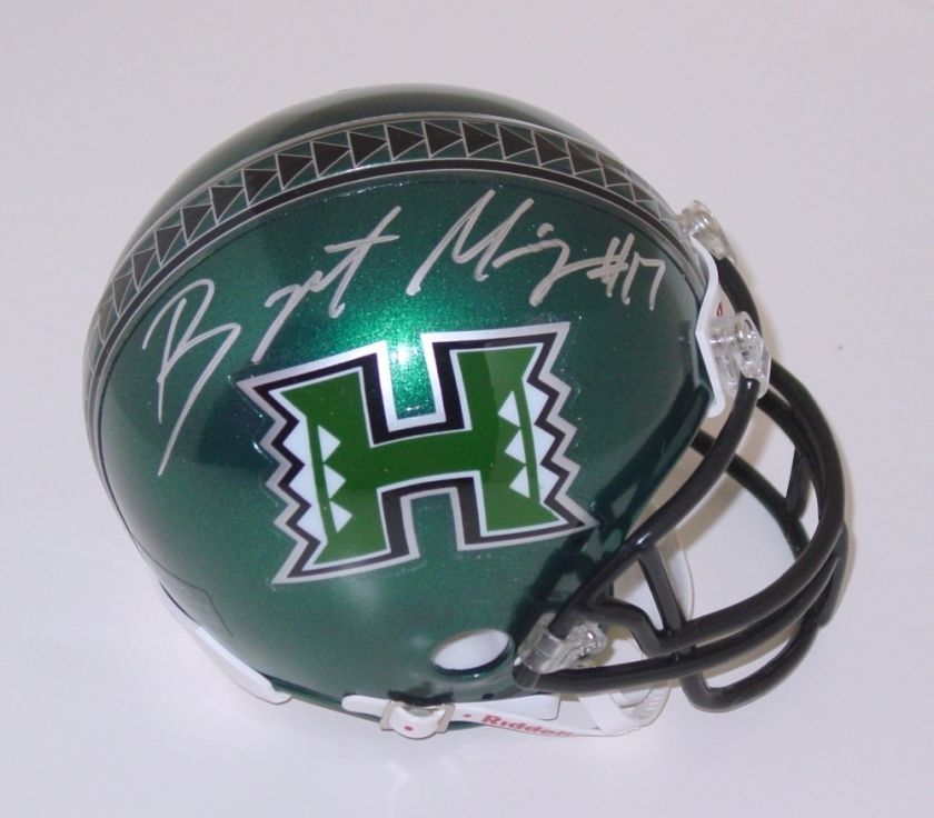   MONIZ Signed/Autographed HAWAII WARRIORS Mini Helmet w/COA  