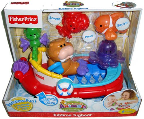 Fisher Price Amazing Animals Tubtime Tugboat Bath Play  