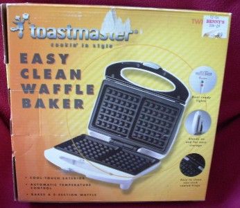 Toastmaster TWB2REGT Easy Clean Waffle Baker NIB  