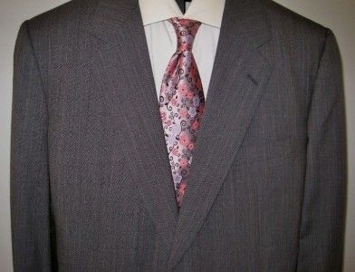 STUNNINGLUXURYJ&R POLLACK ITALY BESPOKE GRAY PINSTRIPE SUIT 