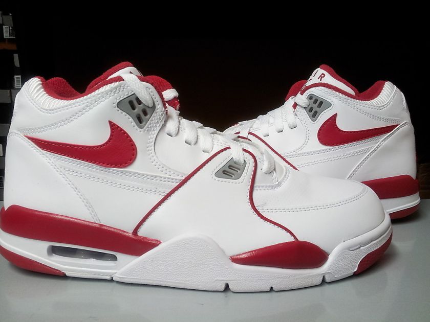 306252 105] Mens Nike Air Flight 89 Varsity Red Wolf Grey Basketball 