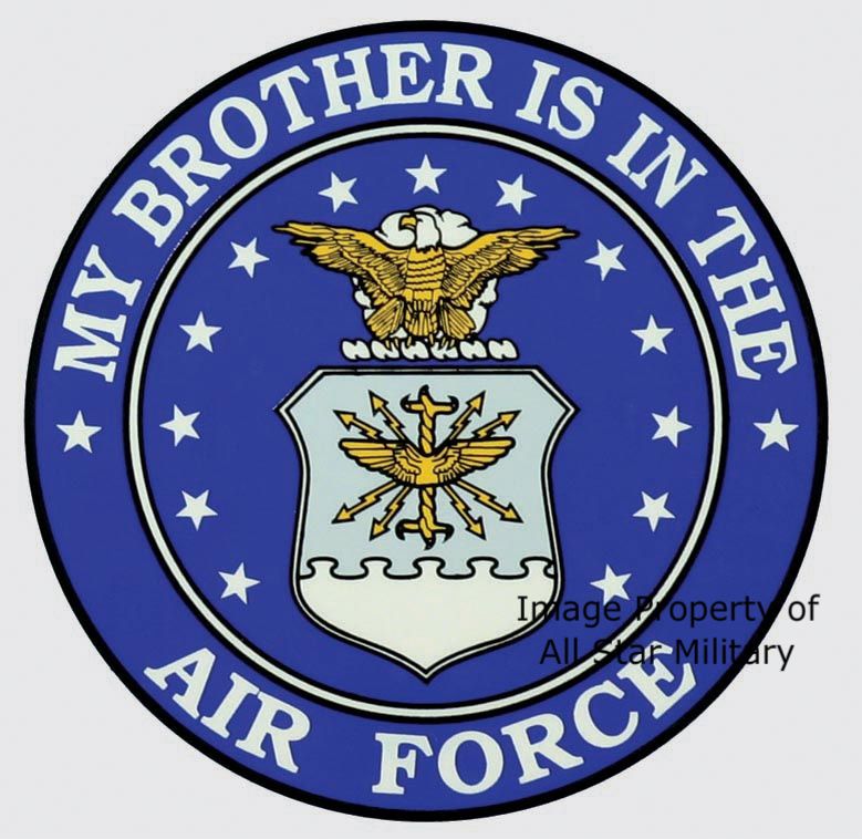 Brother in Air Force Sister Biker Sticker Decal Gift  