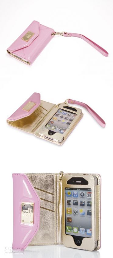 Iphone 3/3GS/4/4S Luxury Leather Wallet Clutch Card Slot Flip Case 