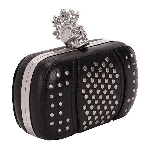 ALEXANDER McQUEEN HERALDRY STUDDED PUNK SKULL CLUTCH BNWT BOX 100% 