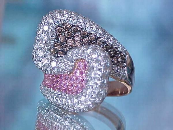 8,550 SHOPNC CARLO VIANI LEVIAN CHOCOLATE DIA PINK SAPPHIRE RING 14K 