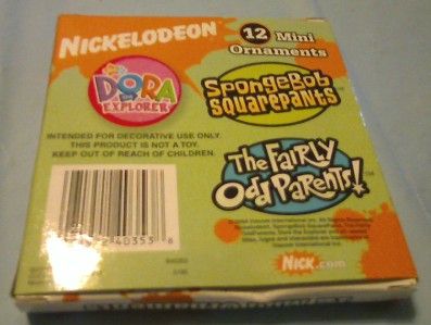 NICK 12 MINI ORNAMENTS DORA SPONGEBOB ODD PARENTS NRFB  